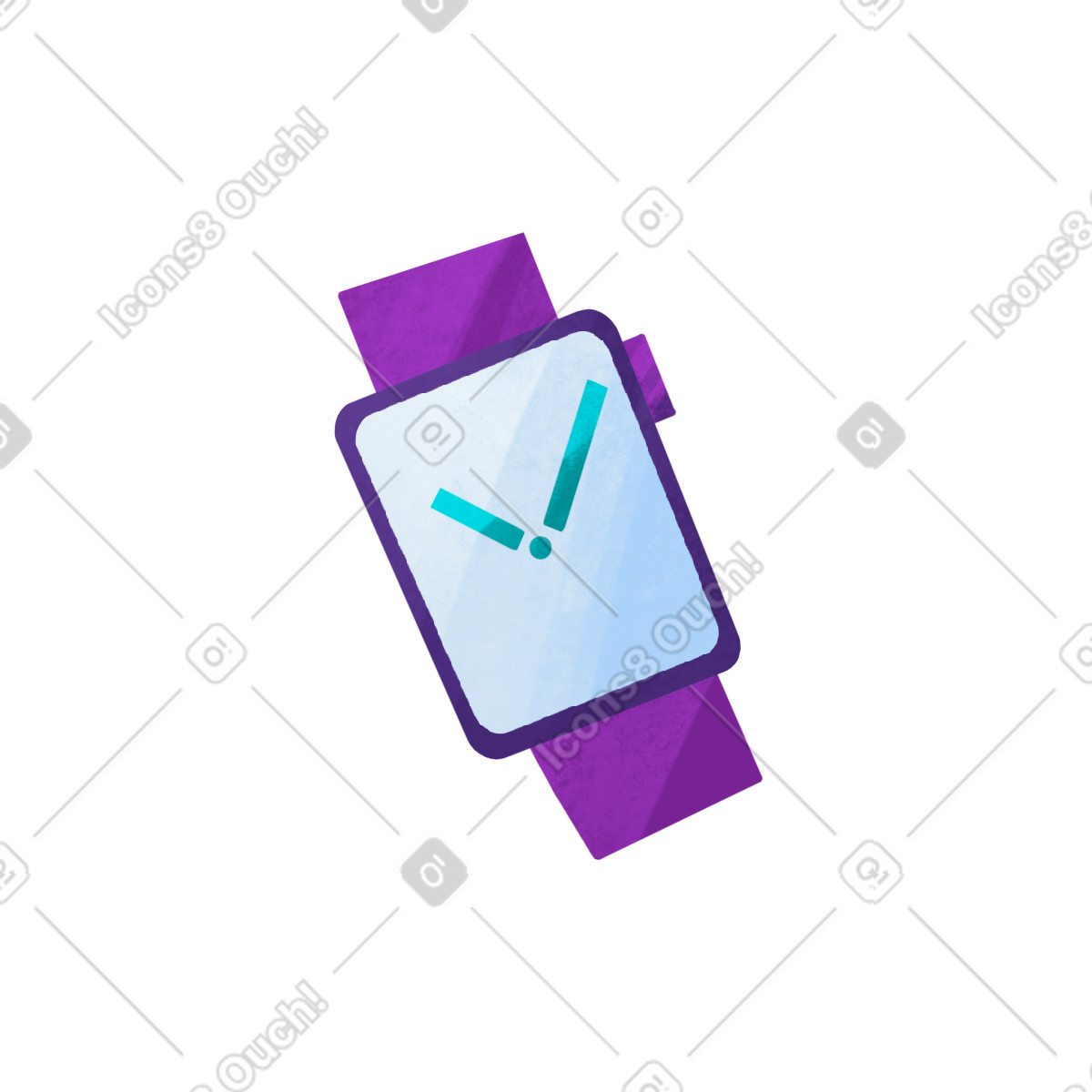 Purple wristwatch illustration in Bonbon style download in PNG, SVG