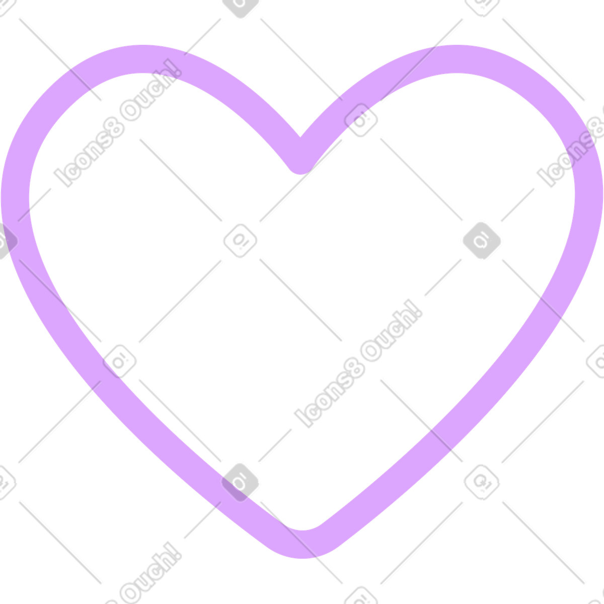 Cuore lineare viola illustrazione in stile Grapy scarica in PNG, SVG