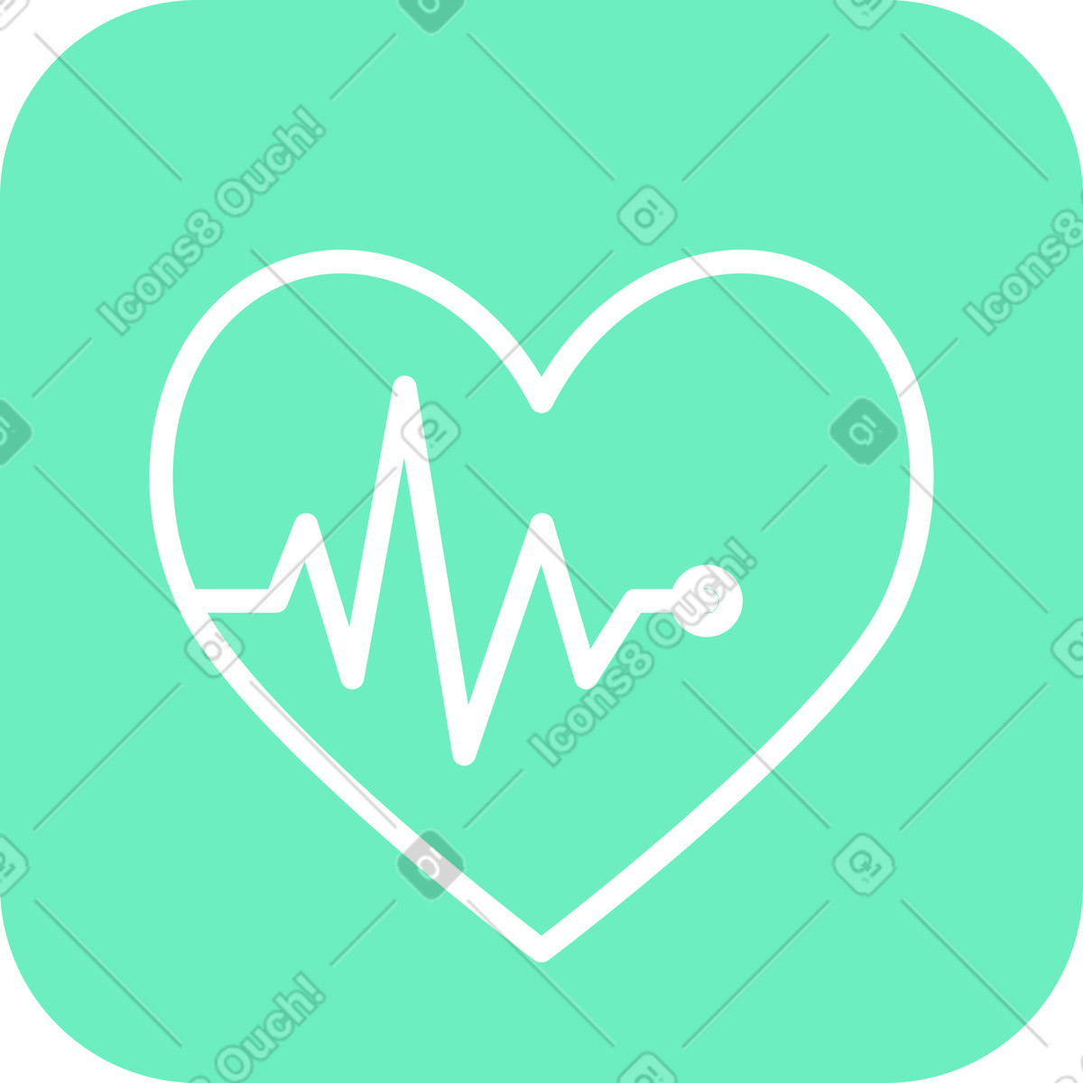 Heart with pulse icon illustration in Lucent style download in PNG, SVG