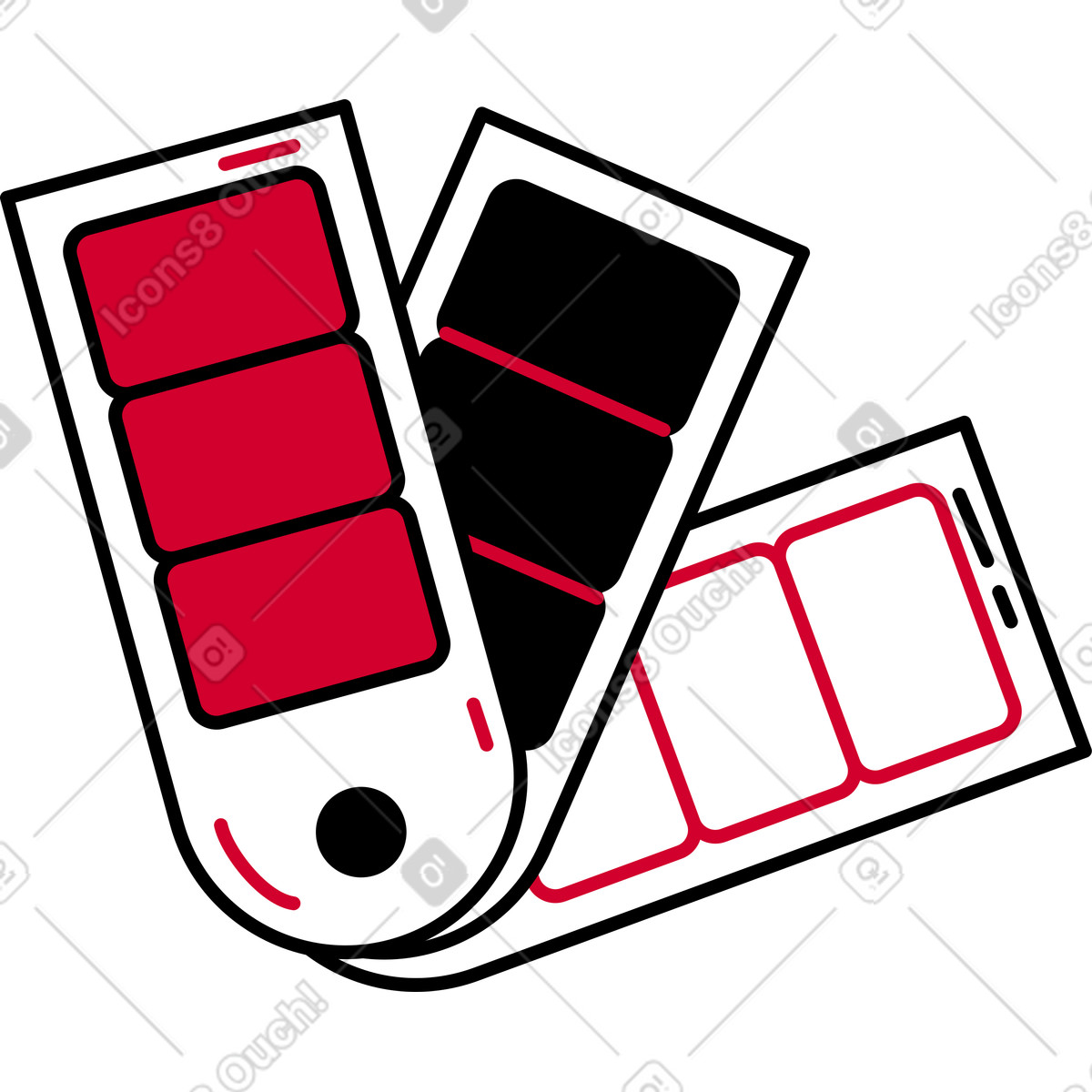 Ventaglio di campioni colore illustrazione in stile Ruby scarica in PNG, SVG