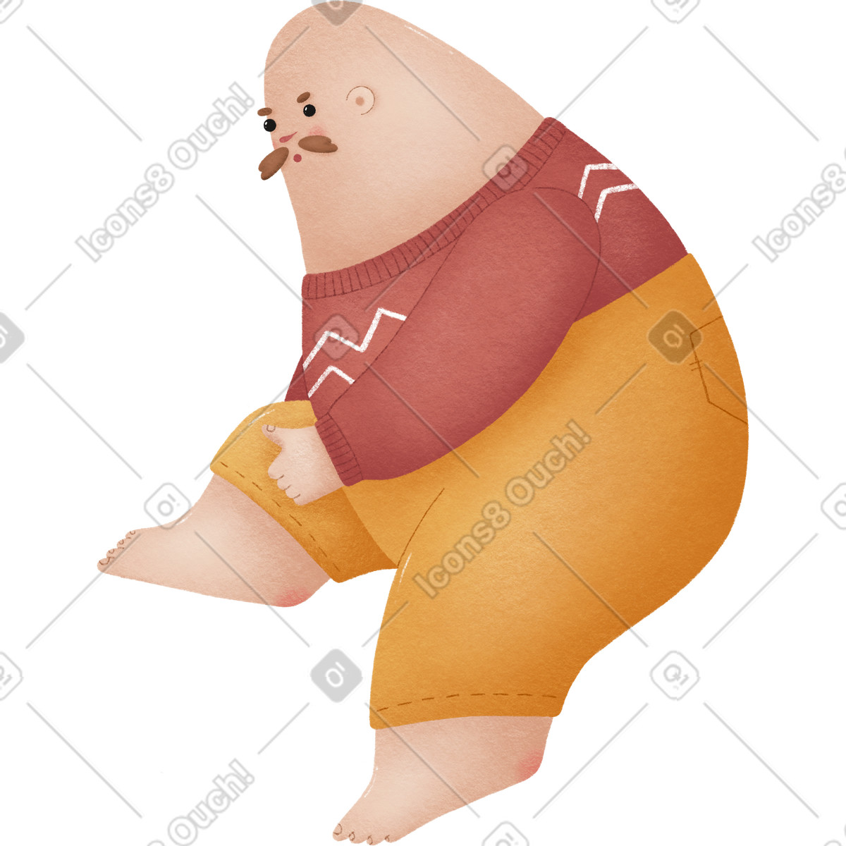 Illustration Homme avec moustache dans le style Woolly à télécharger aux formats PNG, SVG