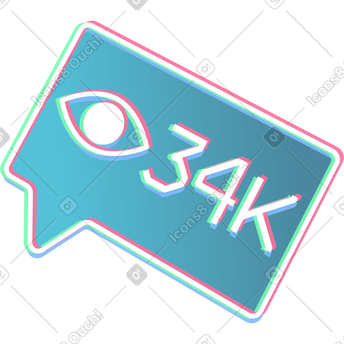 Ilustração de Balão fala com números em no estilo Neon para baixar em PNG, SVG