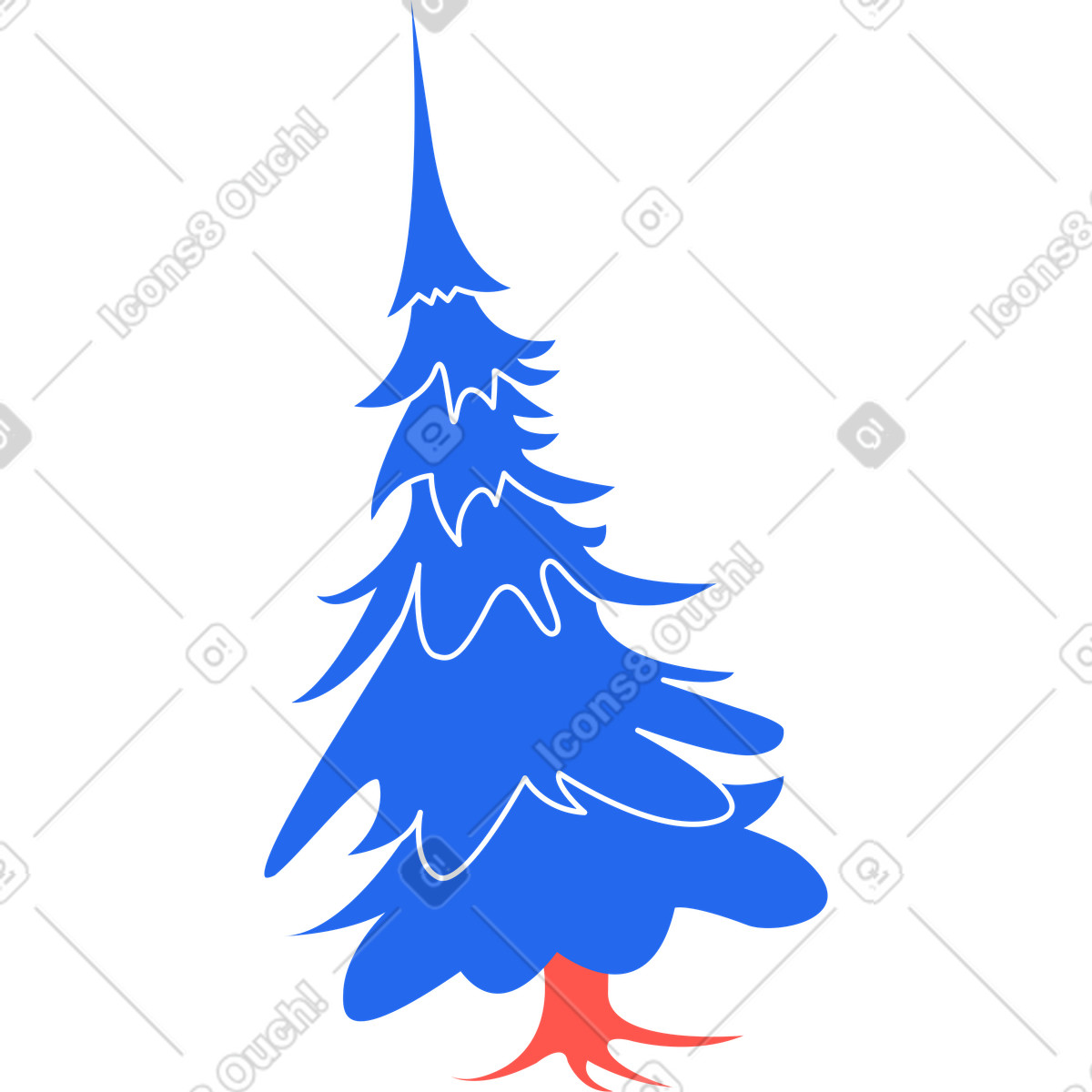 Fir-tree- illustration in Kingdom style download in PNG, SVG