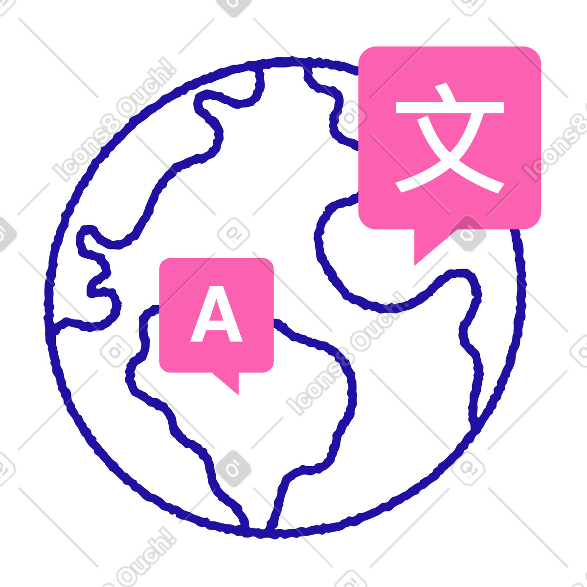 Illustration Apprendre des langues partout dans le monde style Whimsy à télécharger aux formats PNG, SVG