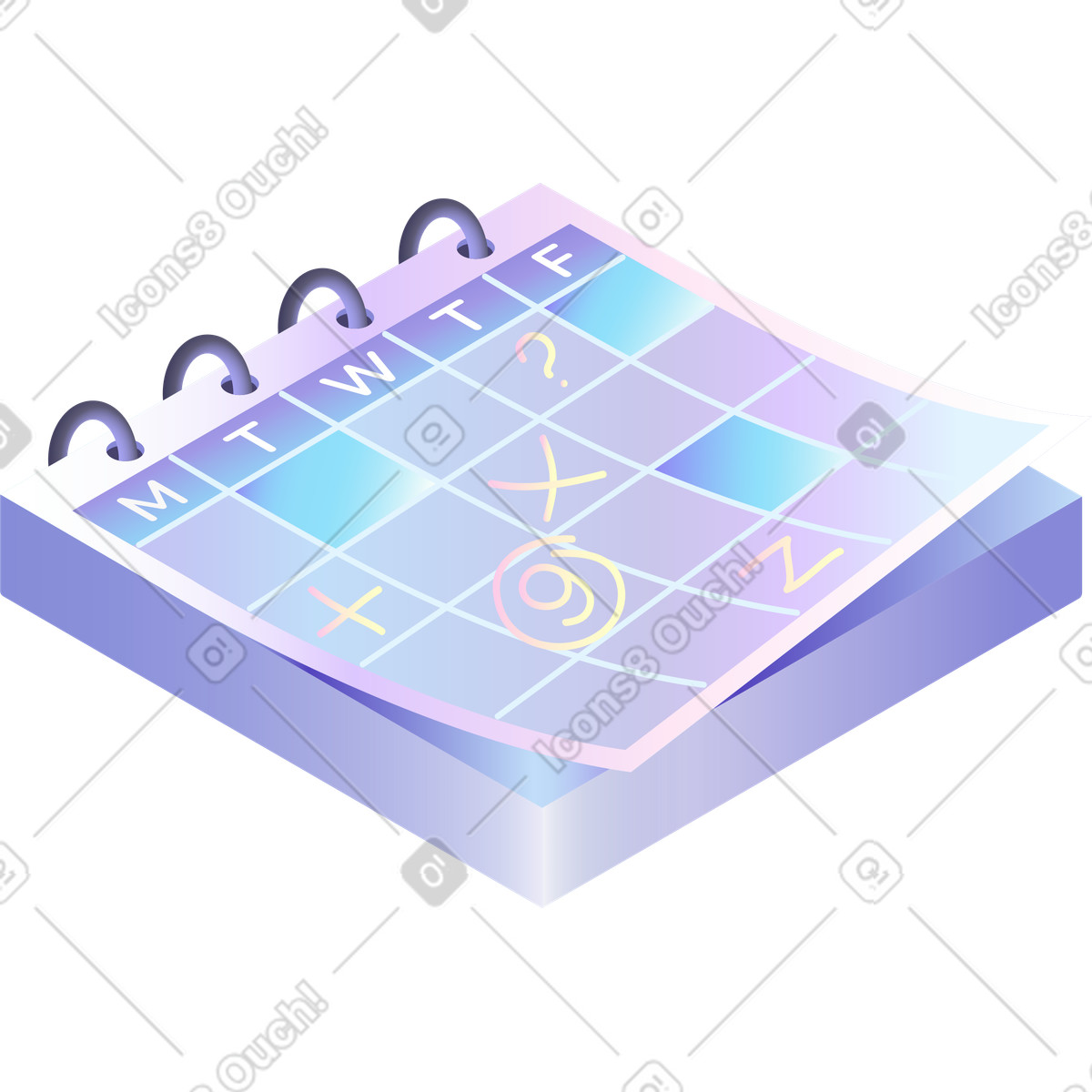 Quaderno di pianificazione illustrazione in stile Isotech scarica in PNG, SVG