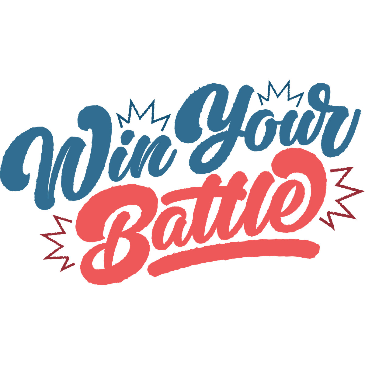Illustration Lettering win your battle dans le style Cherry à télécharger aux formats PNG, SVG