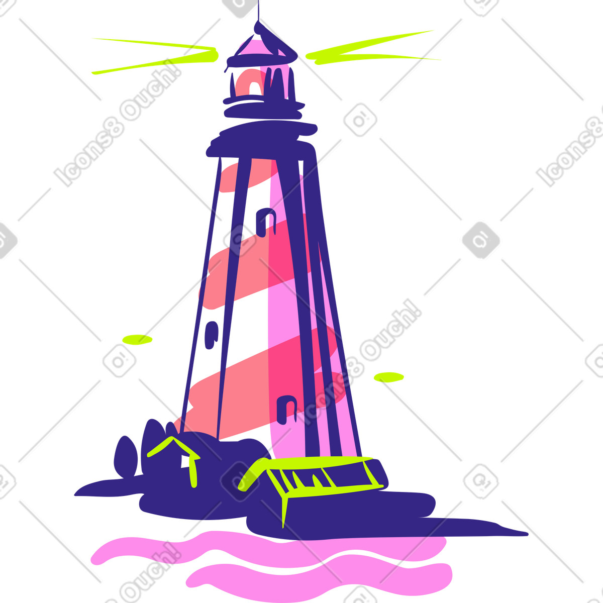 Glam スタイルの Lighthouse のイラストをPNG、SVG形式でダウンロード