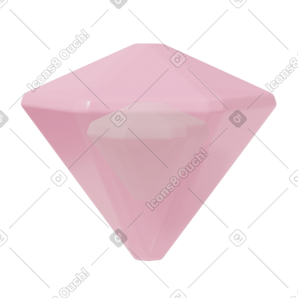 3D Casual life スタイルの Pink gemstone のイラストをPNG、SVG形式でダウンロード