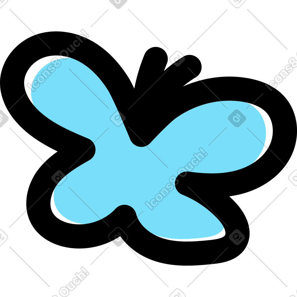 Schmetterling-Illustration im Giggle-Stil als Download in PNG, SVG