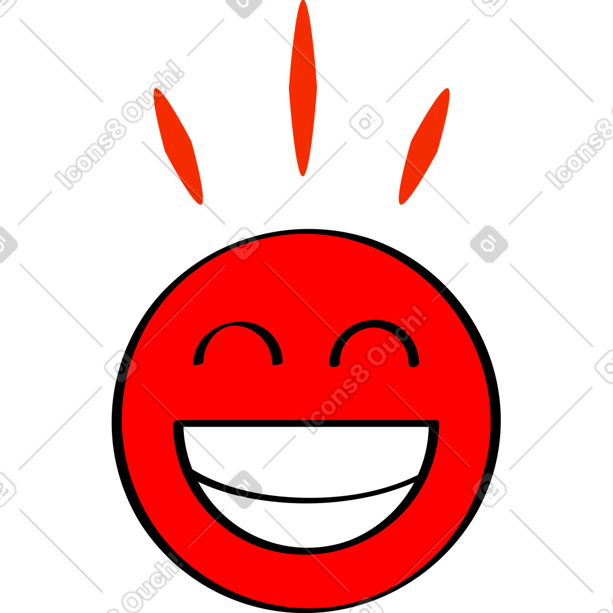 Ilustração de Rosto sorridente em no estilo Looney para baixar em PNG, SVG