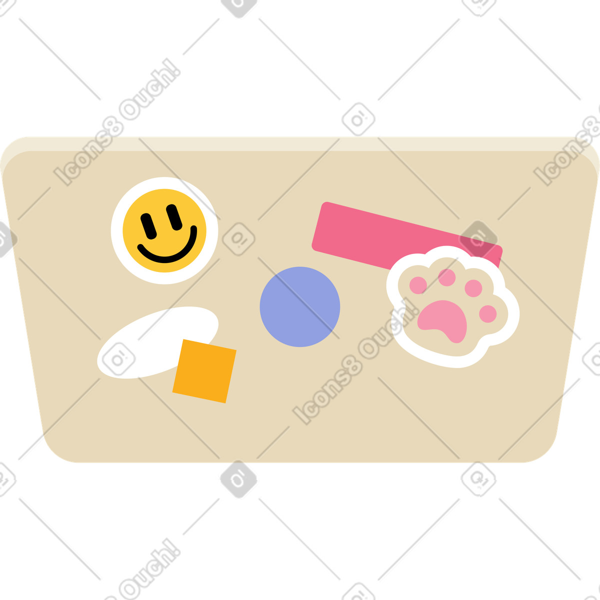 Custodia per laptop con adesivi illustrazione in stile Juicy scarica in PNG, SVG
