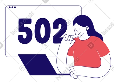 Woman getting 502 error, bad gateway  PNG, SVG