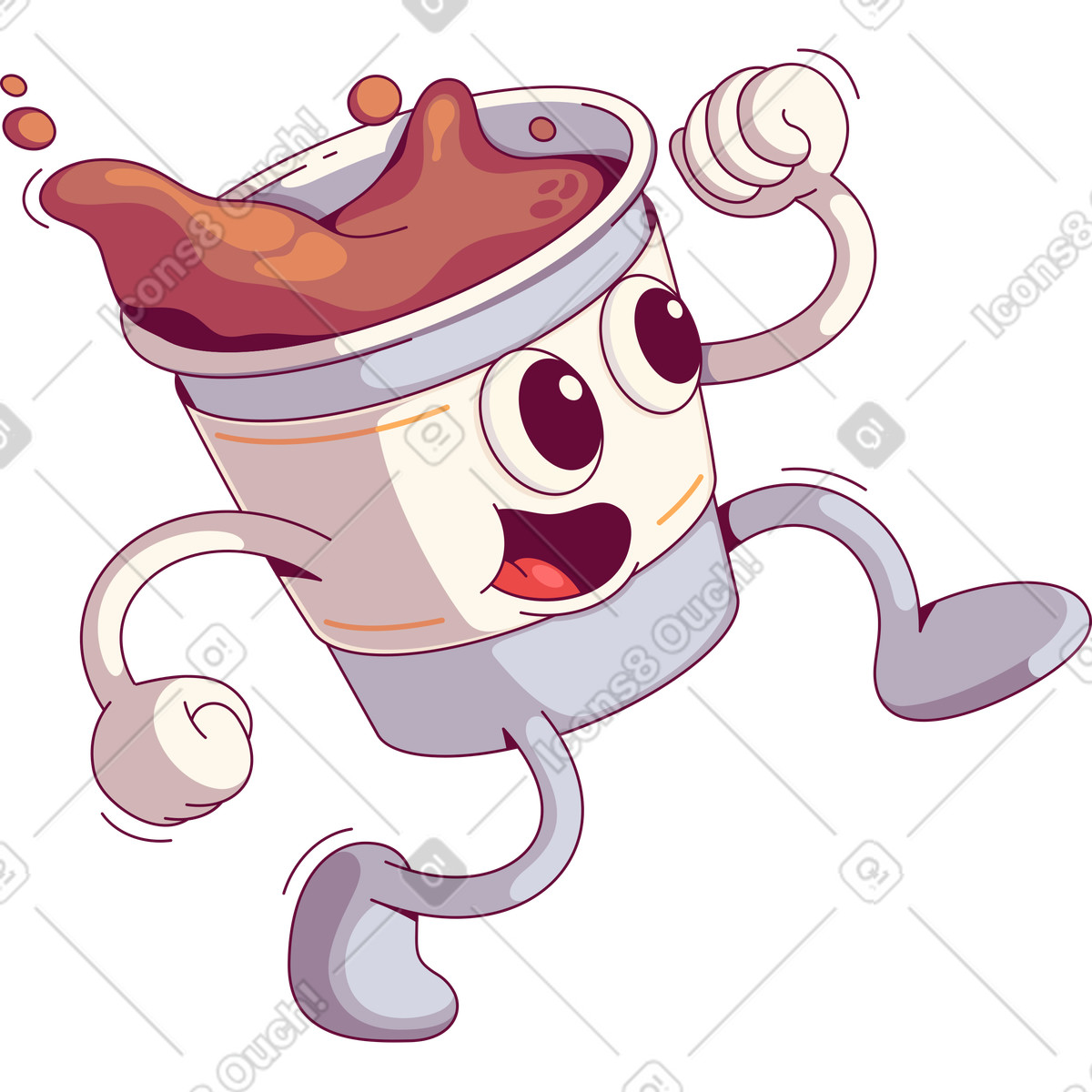 Cup of coffee illustration in Handy style download in PNG, SVG
