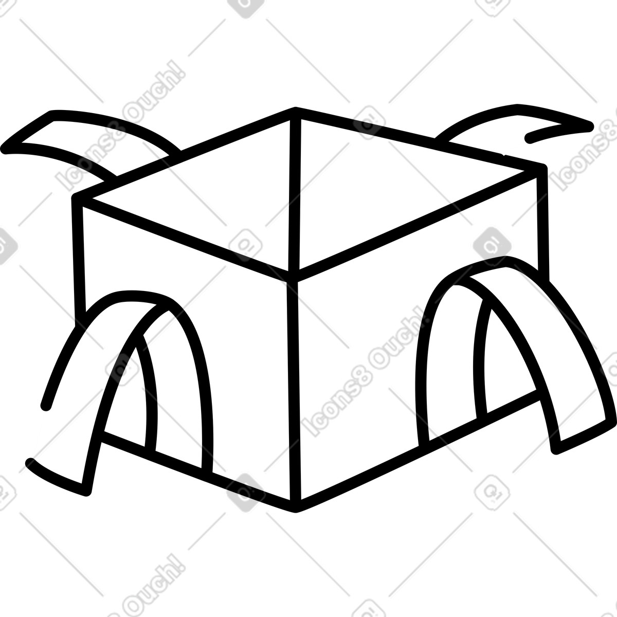 Ilustración Gift box with ribbon bows minimal black outline holiday symbol en estilo Notion Line Art a descargar en PNG y SVG