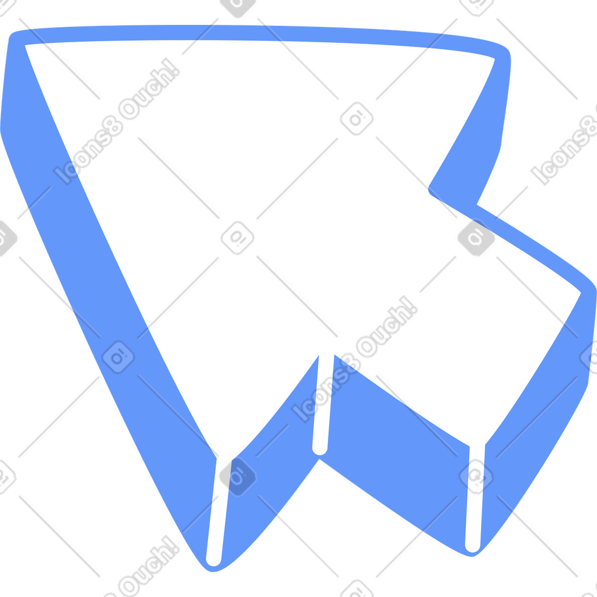 Blue arrow illustration in Plain style download in PNG, SVG