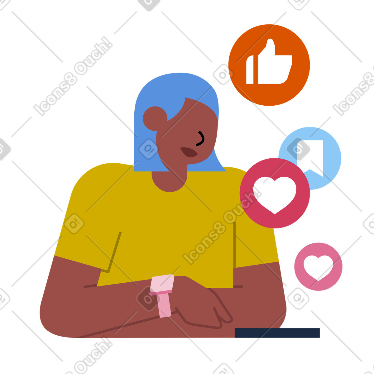 User engagement feedback illustration reaction clipart image in PNG SVG GIF showcasing audience response