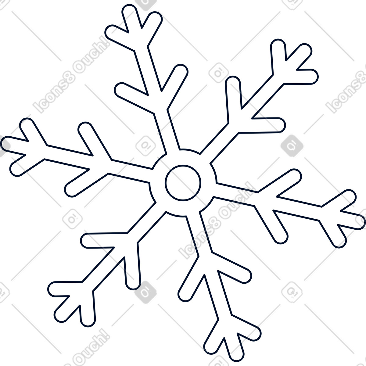 Schneeflocke-Illustration im Teal-Stil als Download in PNG, SVG