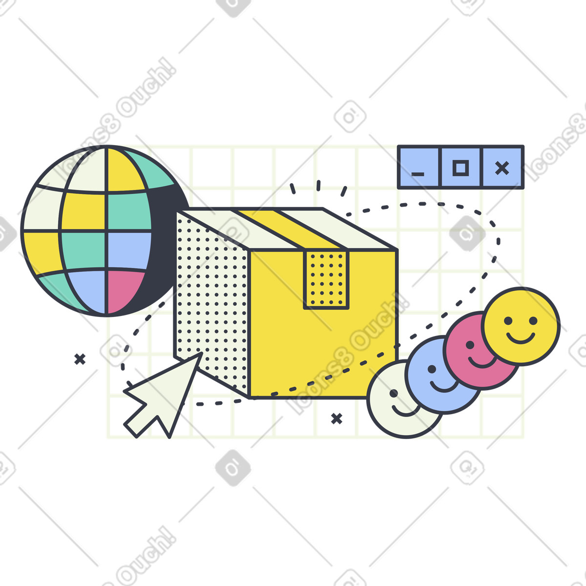 Seamless data exchange for streamlining information illustration in Abstract style download in PNG, SVG