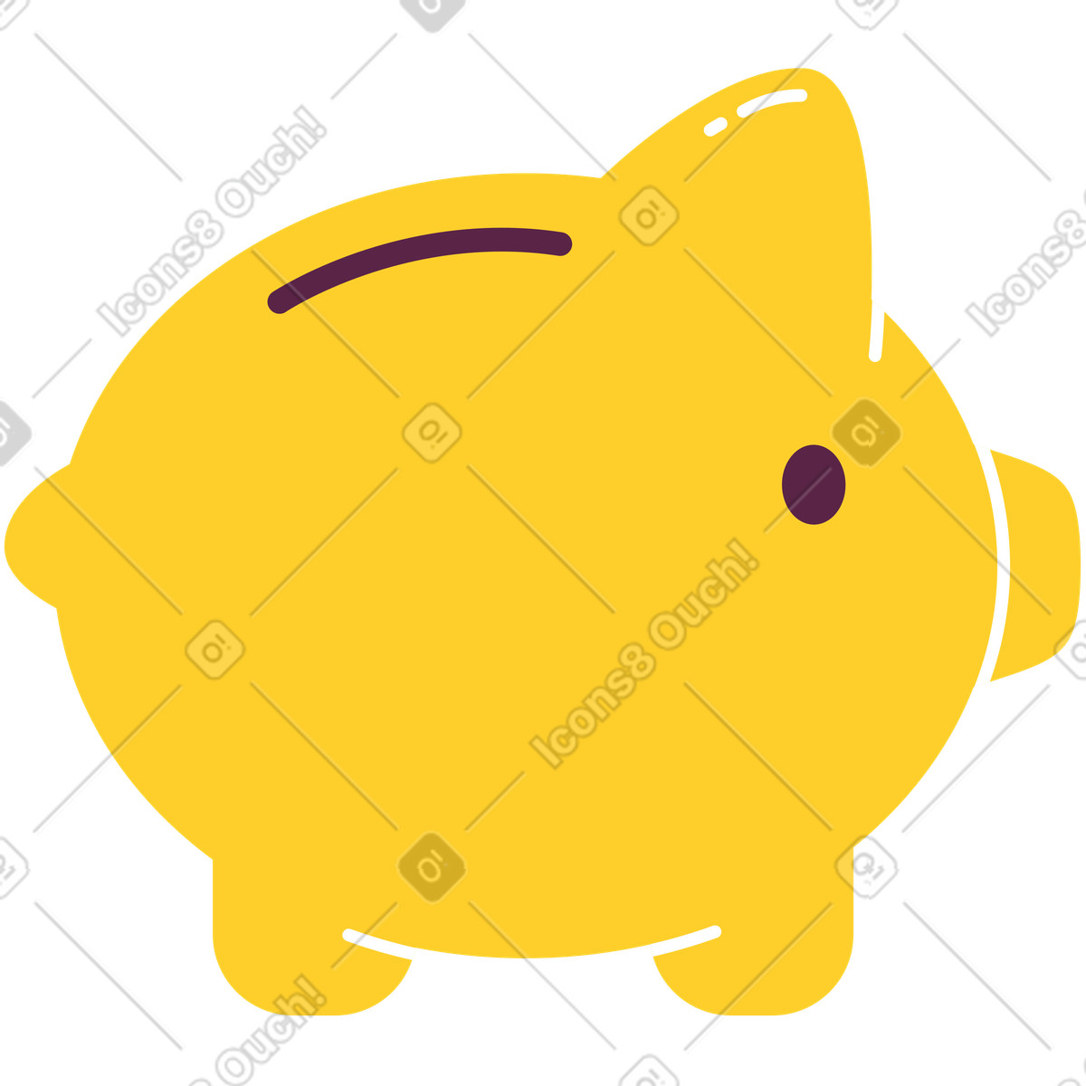 Ilustración Hucha amarilla en estilo Sammy a descargar en PNG y SVG