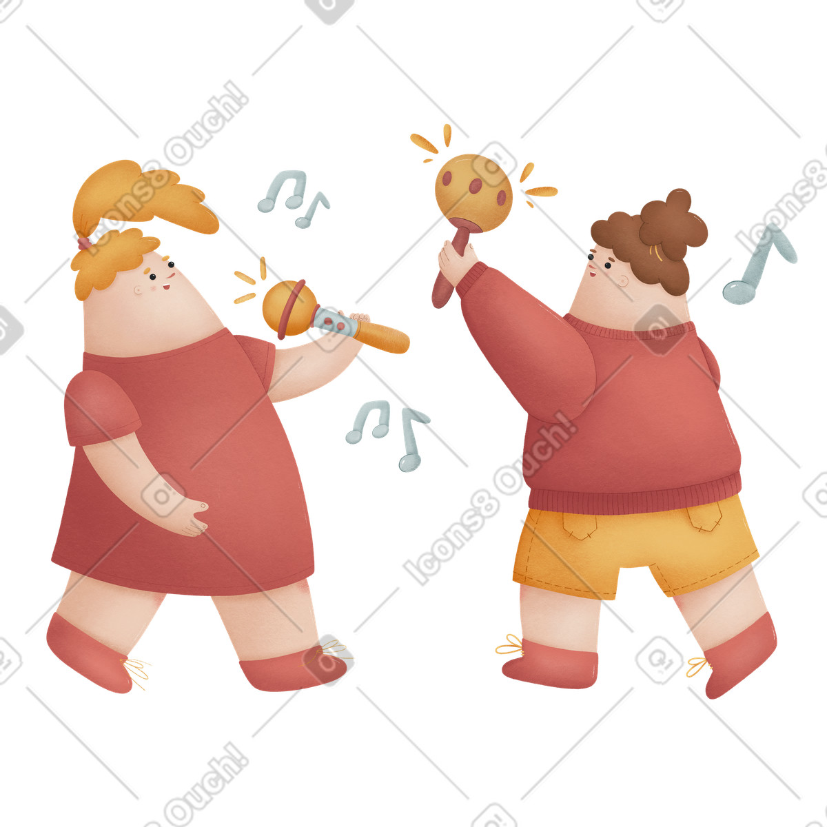Ilustración Chicas adolescentes tocando música en una banda estilo Woolly a descargar PNG y SVG