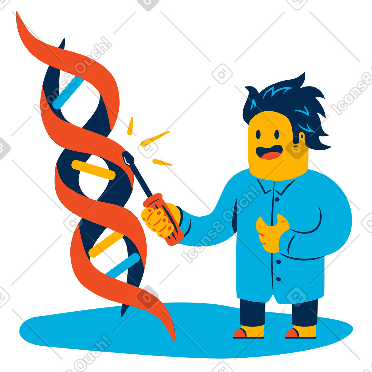 Changing the structure of DNA illustration in PNG, SVG
