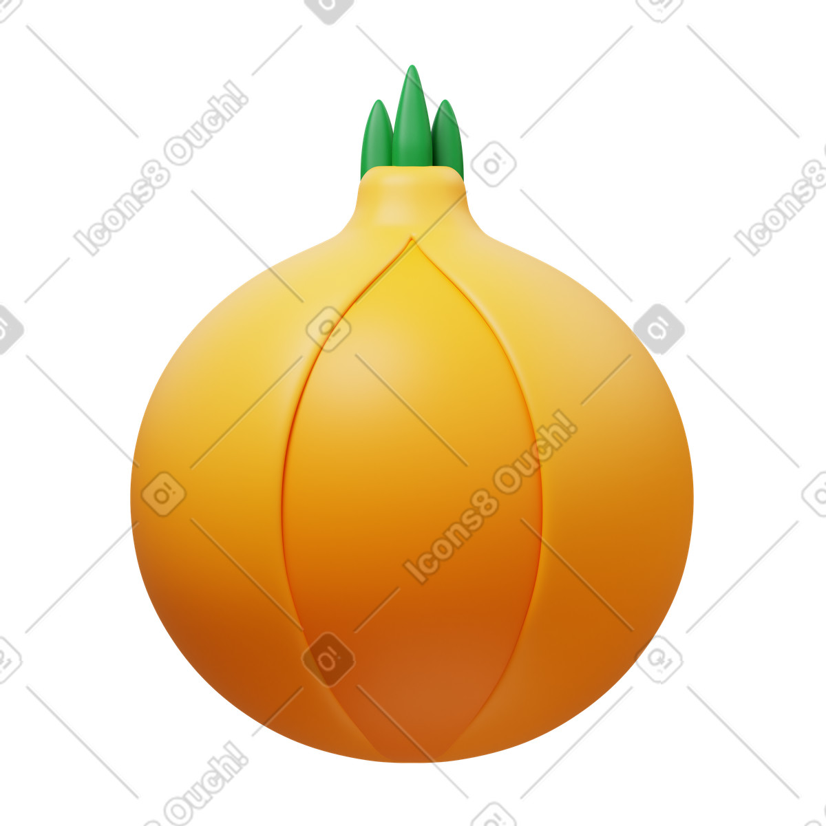 Ilustración Onion en estilo 3D Fluency a descargar en PNG y SVG