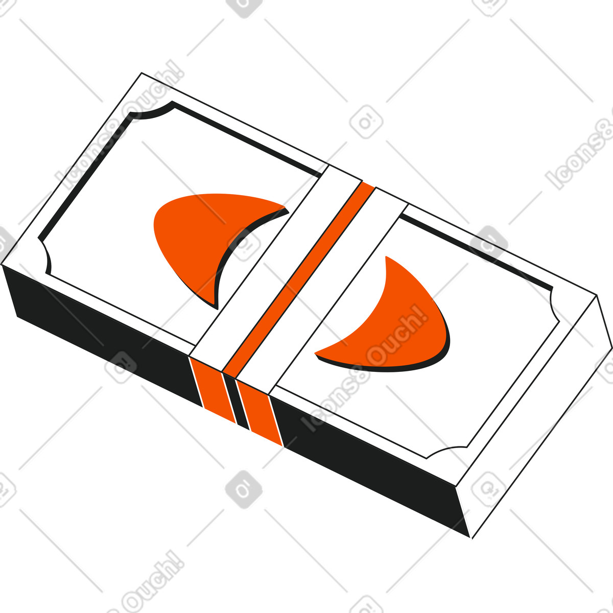 Wad of money illustration in Strict style download in PNG, SVG