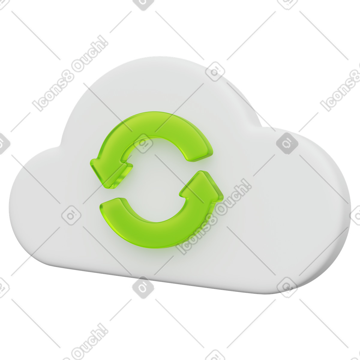 Ilustración Cloud sync symbol for online backup and data synchronization services en estilo 3D Playful a descargar en PNG y SVG