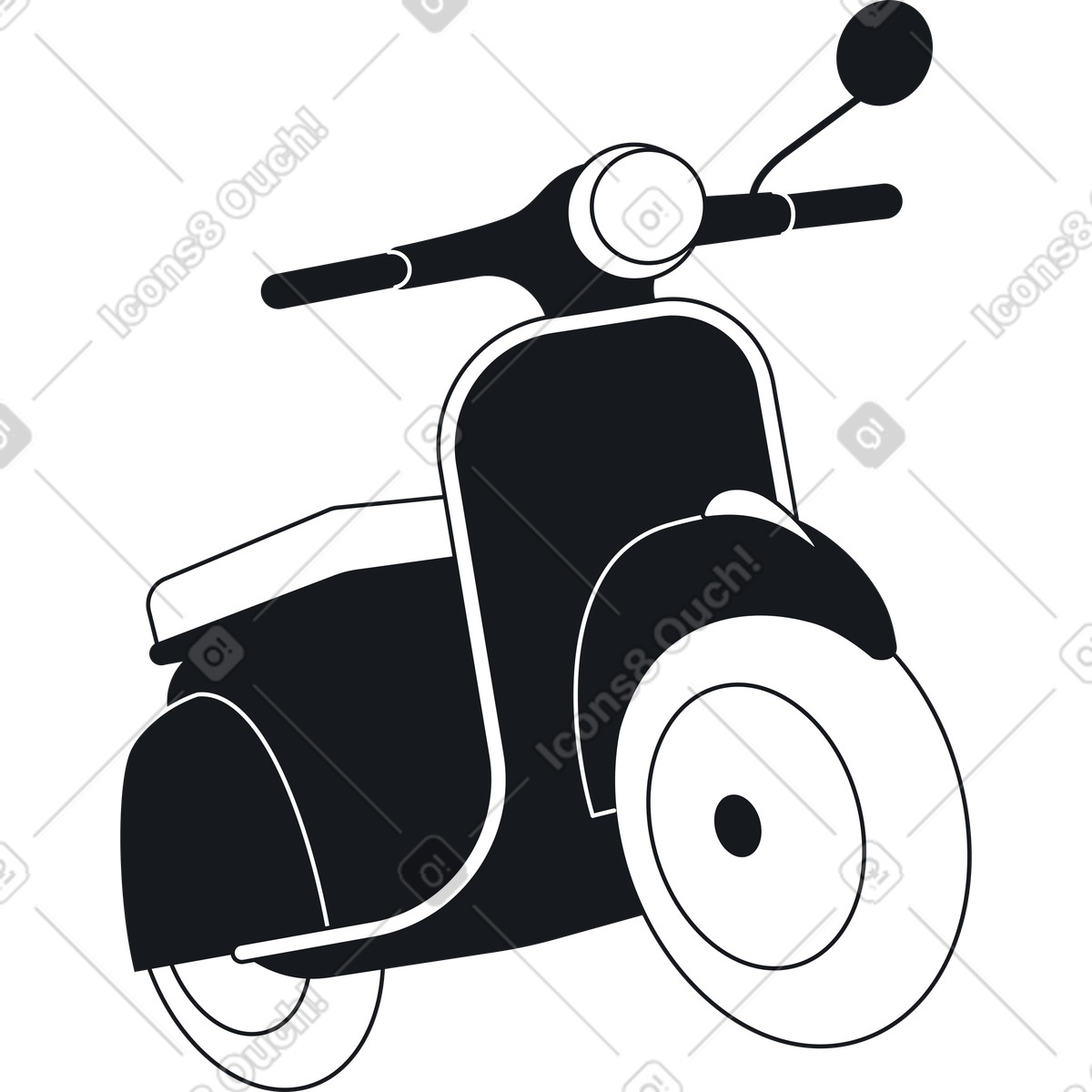 Ilustración Scooter negro en estilo Breeze a descargar en PNG y SVG