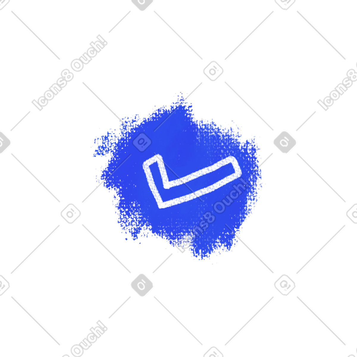 Blue shape with accept checkmark illustration in Energy style download in PNG, SVG