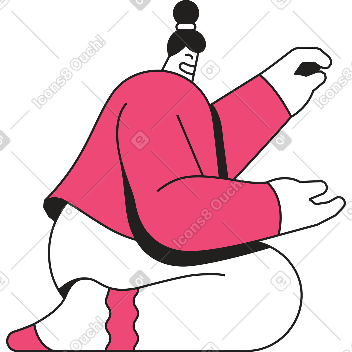 Ilustração de Mulher sentada joelhos em no estilo Dazzle Line para baixar em PNG, SVG
