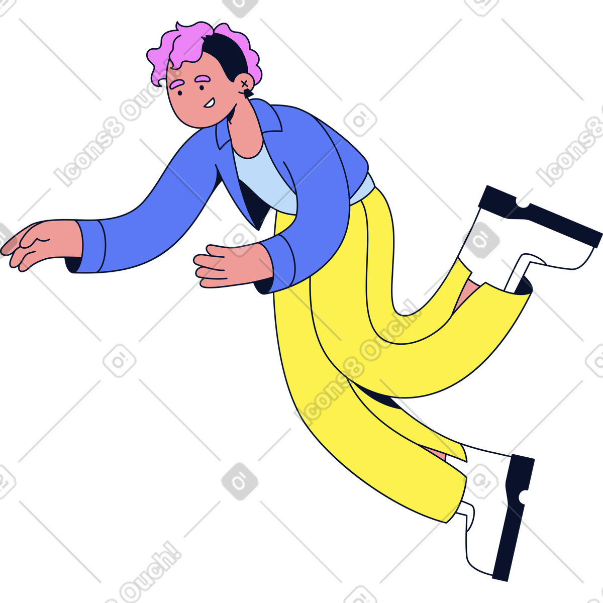 Flexy スタイルの 何かに手を伸ばす女性 のイラストをPNG、SVG形式でダウンロード