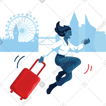 Woman going to london on vacation PNG, SVG