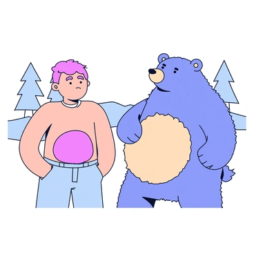 A comparison between adipose tissue in a human and an animal, like a bear preparing for hibernation