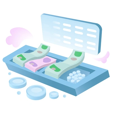 An exchange counter with various international currency notes and coins