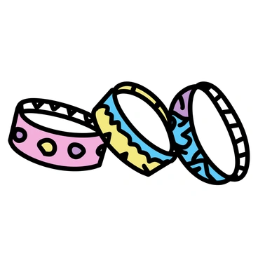 A collection of friendship bracelets, each displaying unique patterns inspired by different world cultures. One bracelet features intricate geometric designs reminiscent of traditional African textiles. Another bracelet showcases colorful floral motifs inspired by Asian art. A third bracelet includes zigzag patterns that reflect Native American weaving techniques. Each bracelet is made of woven threads, vibrant in color, and displayed together on a neutral background.