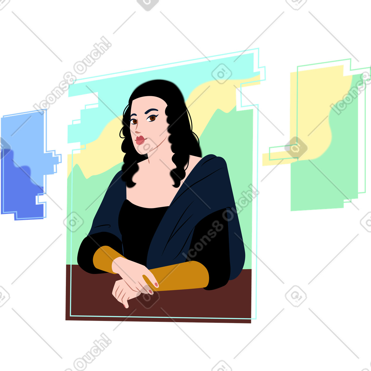 Virtuelle projektion des gemäldes-Illustration im Everyday-Stil als Download in PNG, SVG
