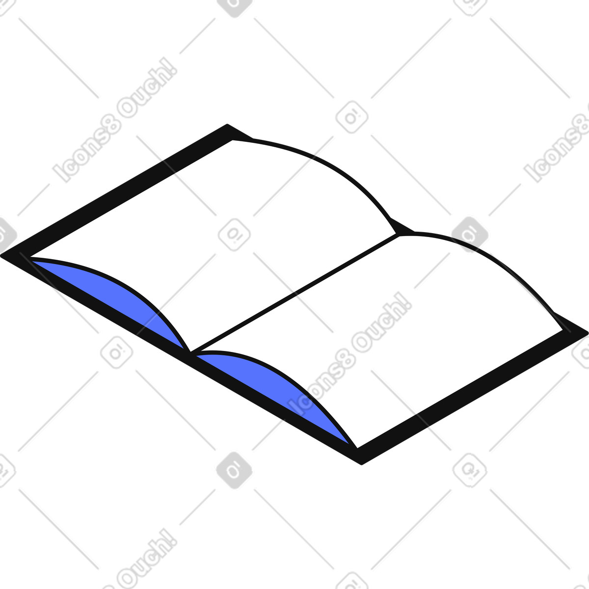 Textbook with open pages for studying and learning illustrazione in stile Main scarica in PNG, SVG