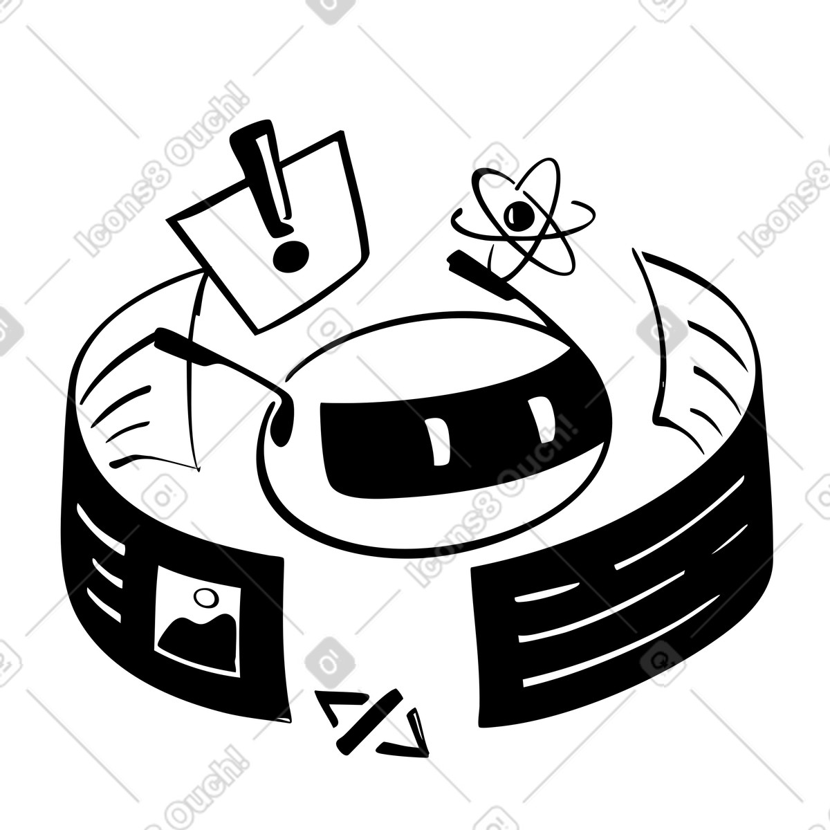Robot assistant with chat bubbles, Online help and virtual assistant illustration in PNG, SVG