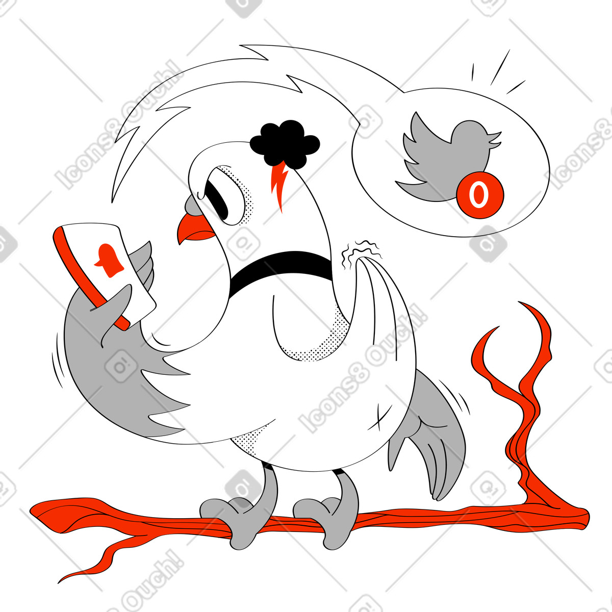 Ilustración Ningún mensaje en estilo Looney a descargar en PNG y SVG