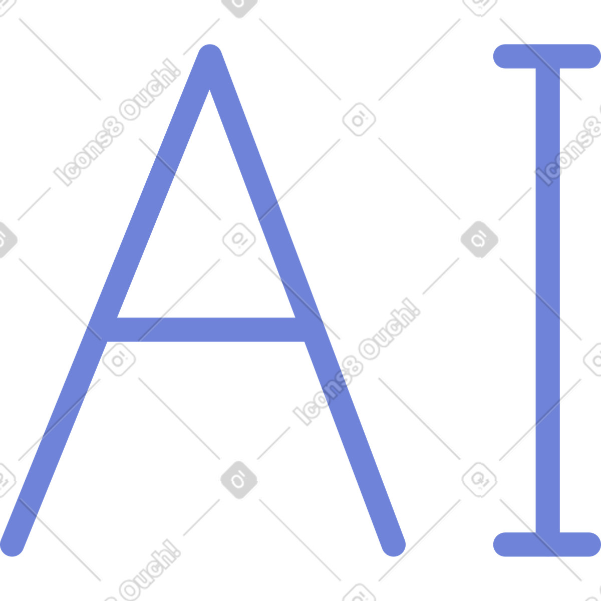 Ilustración Letras ai en estilo Juicy a descargar en PNG y SVG