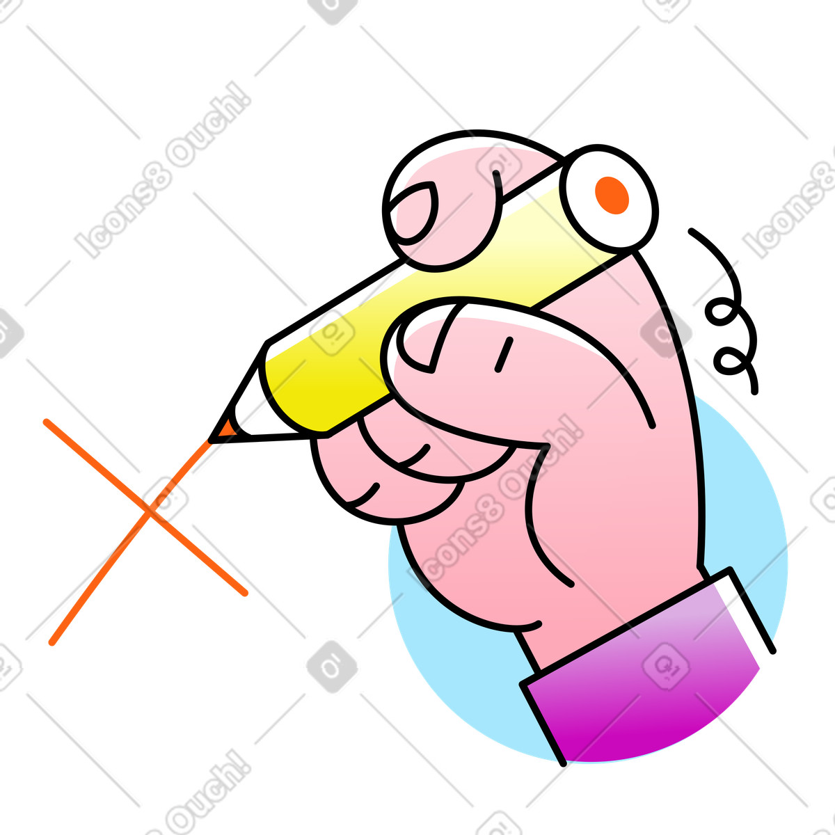 Cancellando illustrazione in stile Pocus scarica in PNG, SVG