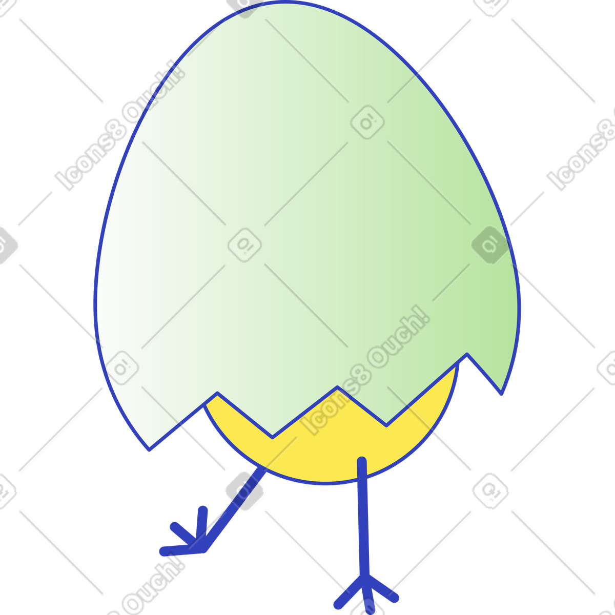 Egg character illustration in Eyeful style download in PNG, SVG