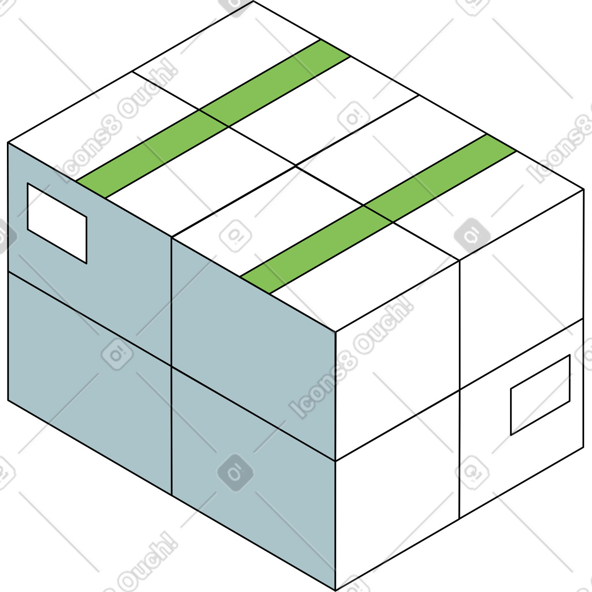 Ilustración Pila de cajas en estilo Isometric a descargar en PNG y SVG