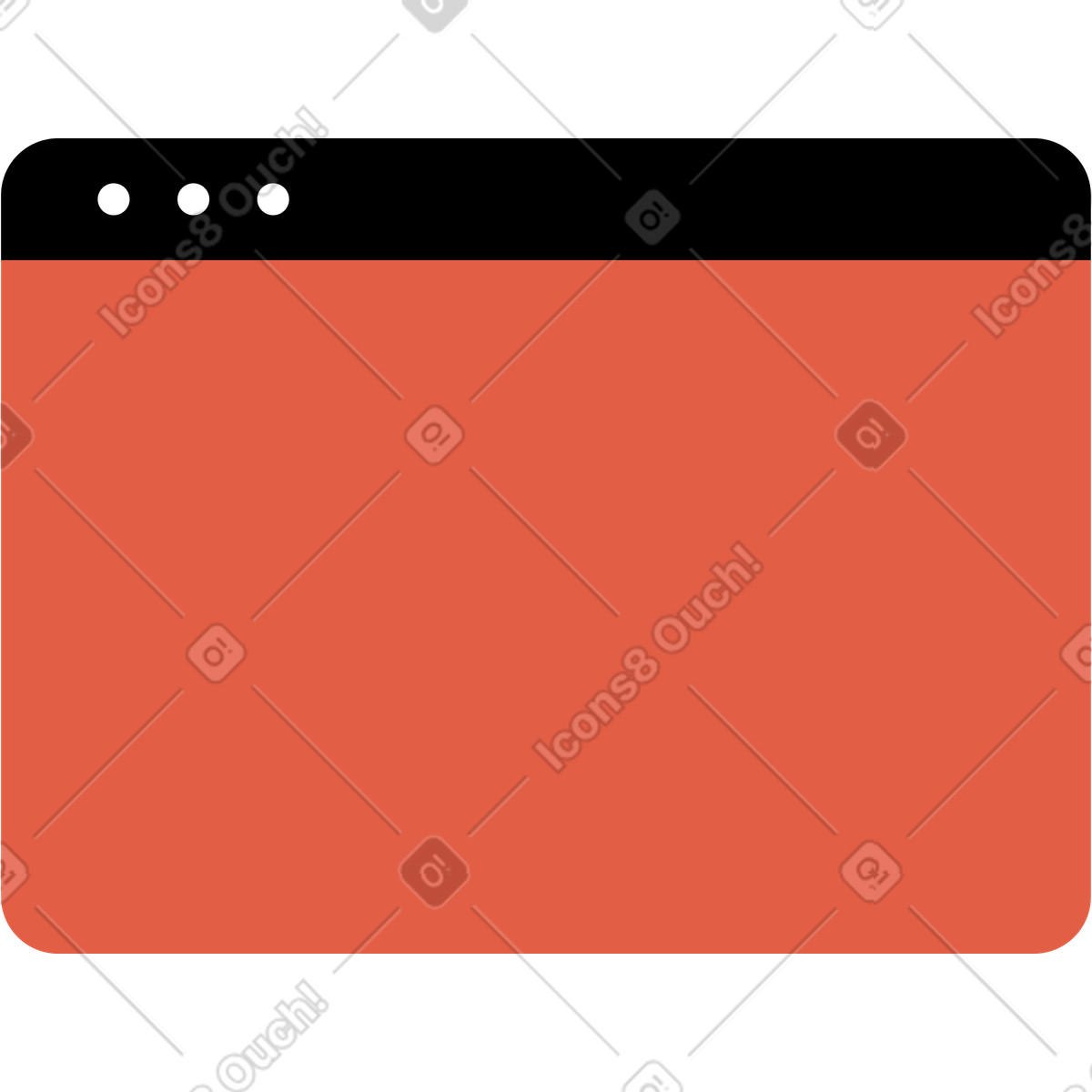 Empty red browser illustration in Flat style download in PNG, SVG