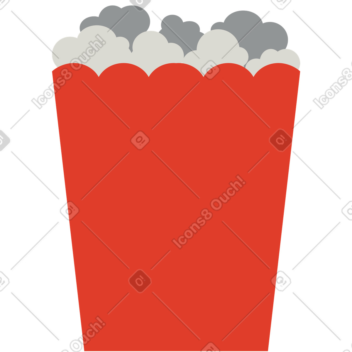 Popcorn illustrazione in stile Burgundy scarica in PNG, SVG