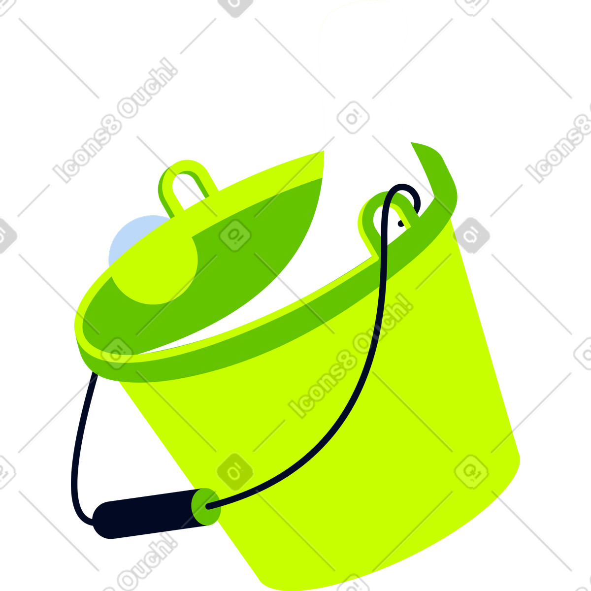 Ilustração de Balde verde em no estilo Space para baixar em PNG, SVG