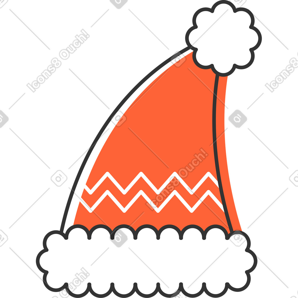 Ilustração de Chapéu natal em no estilo Crayon para baixar em PNG, SVG
