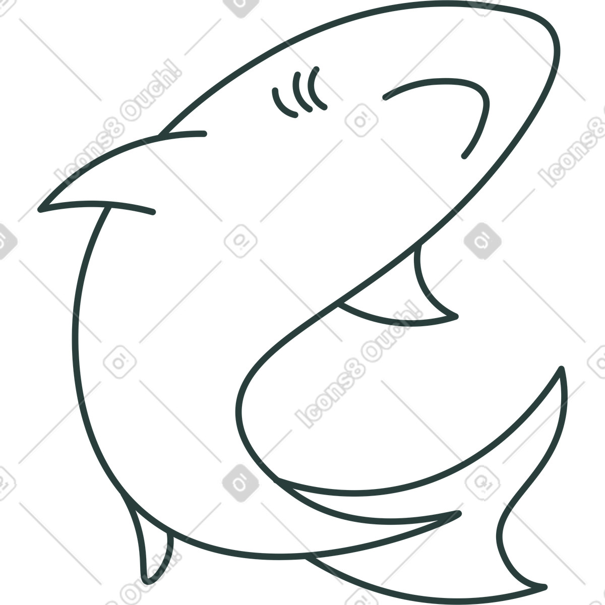 Illustration Requin dans le style Macaroni à télécharger aux formats PNG, SVG
