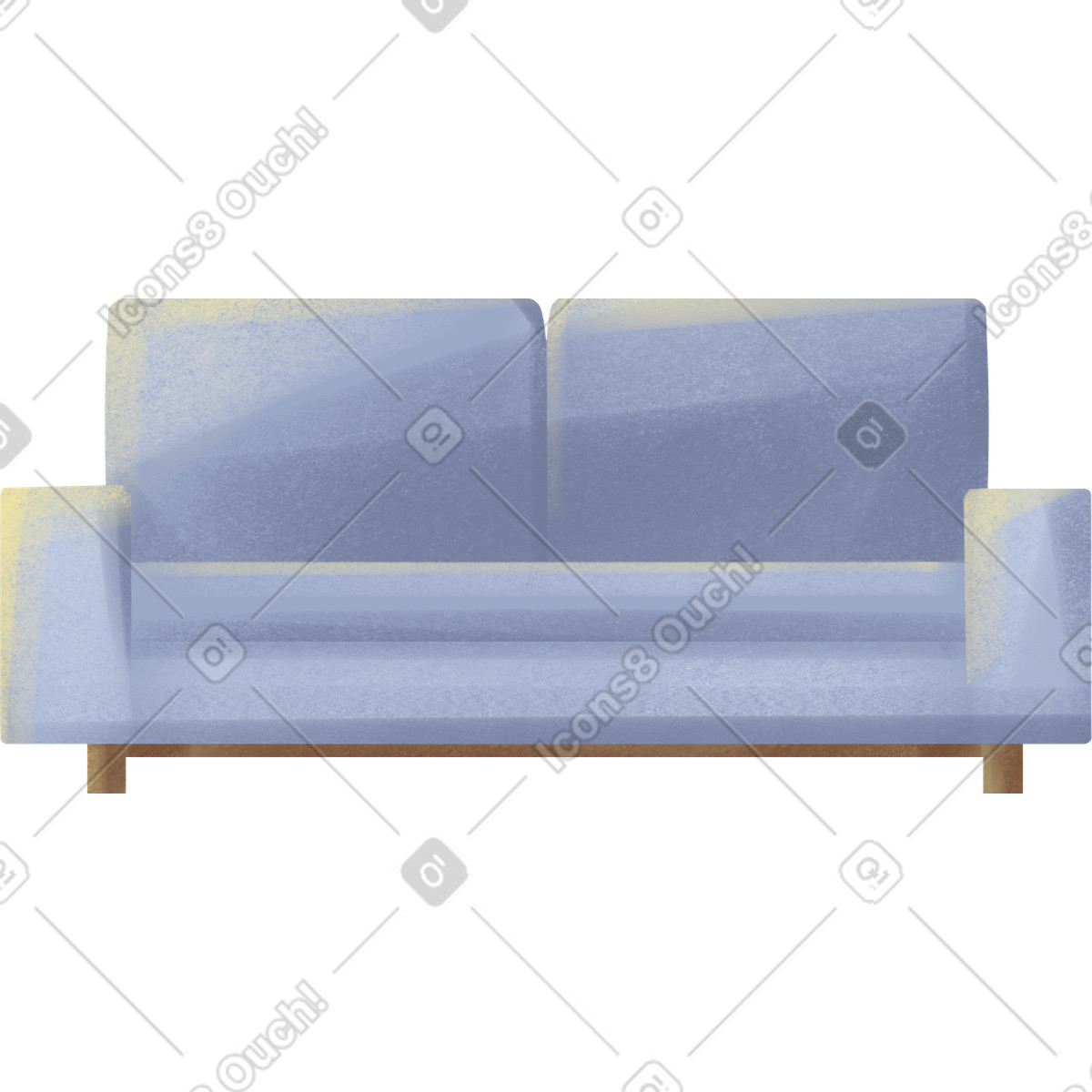 Violet sofa illustration in Shine style download in PNG, SVG